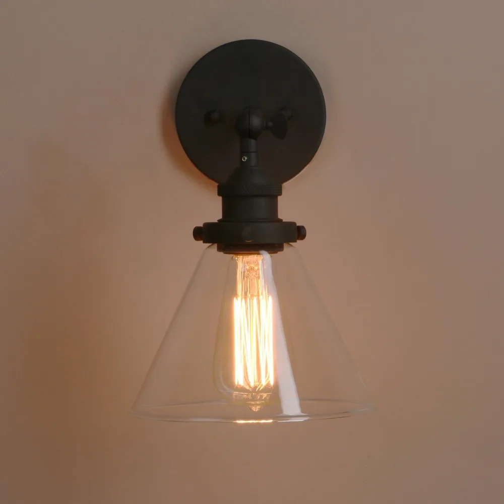 Permotriassischen Moderne metall wand lampe Antike Trichter Glas ... Permotriassischen Moderne metall wand lampe Antike Trichter Glas ...