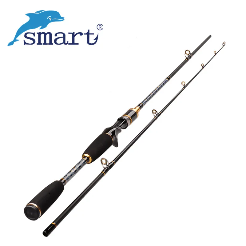 Smart 2 sections cannes à pêche 1.8 m carbone M puissance Varas De Pesca support De poisson pôle Canne De Pesca filature coulée tige