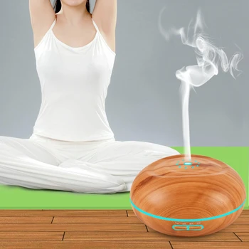 

Aromatherapy Essential Oil Diffuser Ultrasonic Cool Mist Diffusers with 7 Color LED Lights Waterless Auto Shut-off Wood Grain