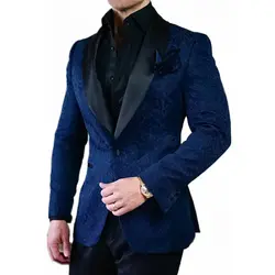 Для мужчин s рисунок узор дизайн шаль нагрудные Формальные бизнес 2 шт. костюм жениха смокинги для женихов мужской костюм однобортный куртк