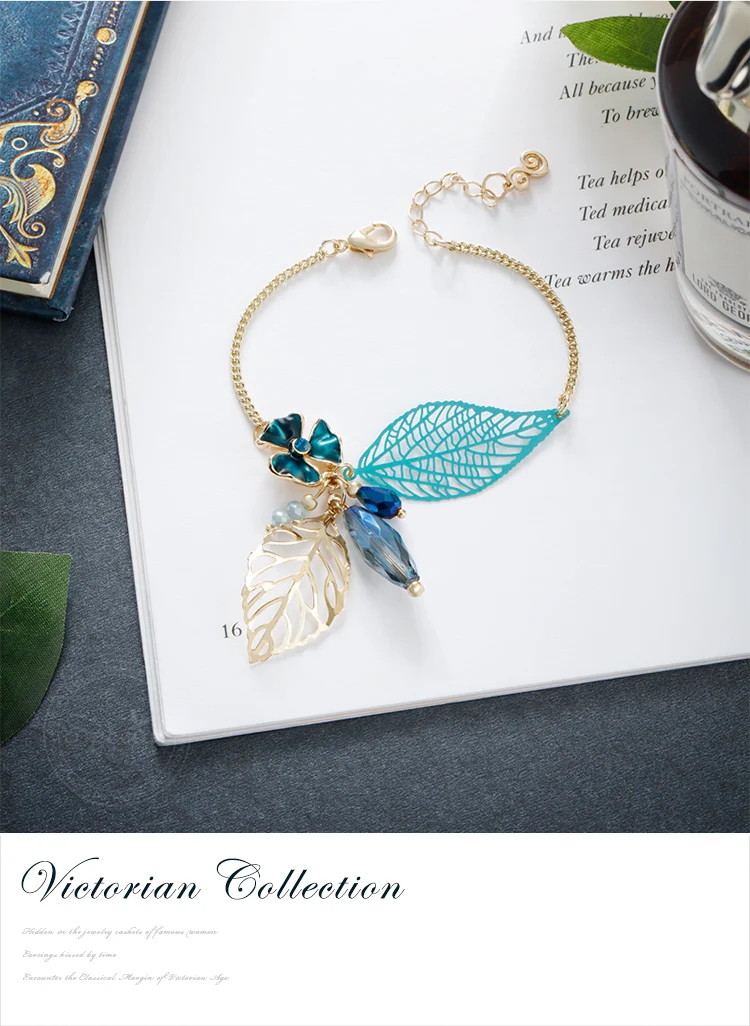 The SPECIAL New Fashion euramerican vintage style bracelet flower and leaf bracelets for women S1855C