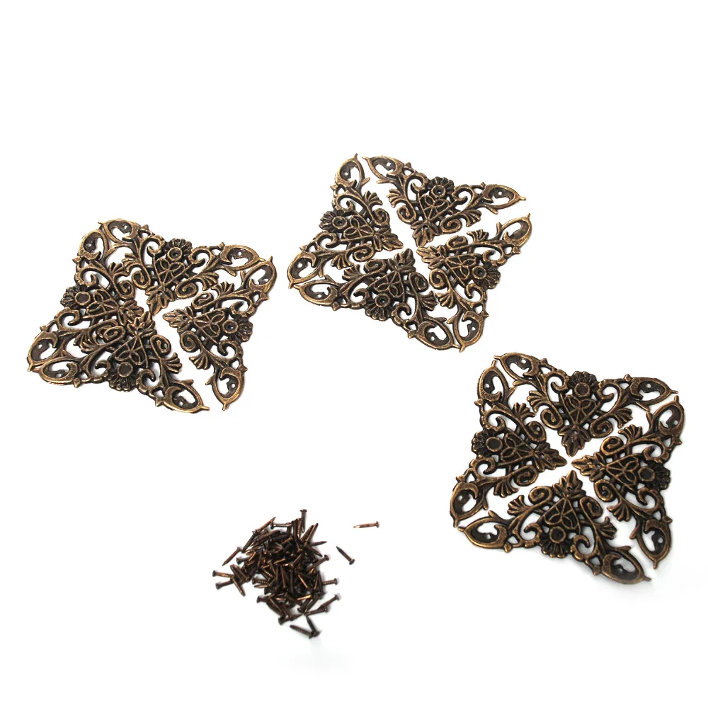 12 Pcs/set Beautiful Vintage Butterfly Box Angle High Quality Zinc Alloy Corner Flower for desks doors 12 Pcs/set Beautiful Vintage Butterfly Box Angle High Quality Zinc Alloy Corner Flower for desks doors