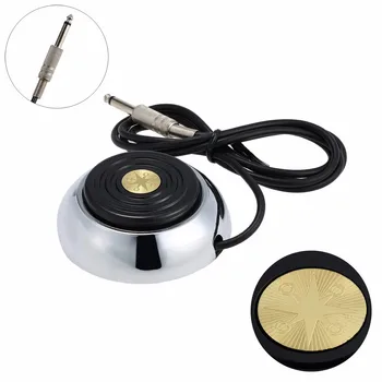 

Tattoo Machine Foot Pedal Switch - Round tattoo foot pedal 360 GEM Pro Stainless Steel Degree Switch w/ 5 ft.Cord