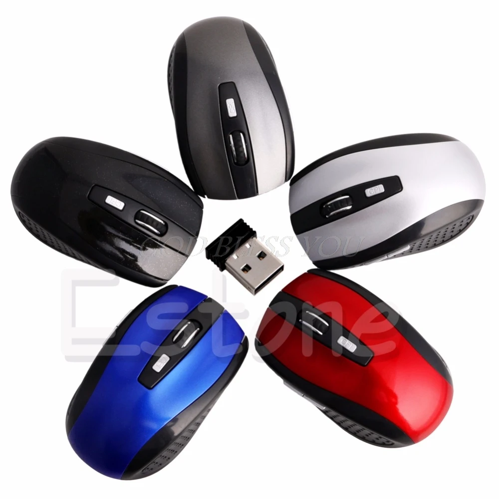 

USB 2.4GHz Cordless Wireless Optical Mice Mouse Receiver For PC Laptop Computer