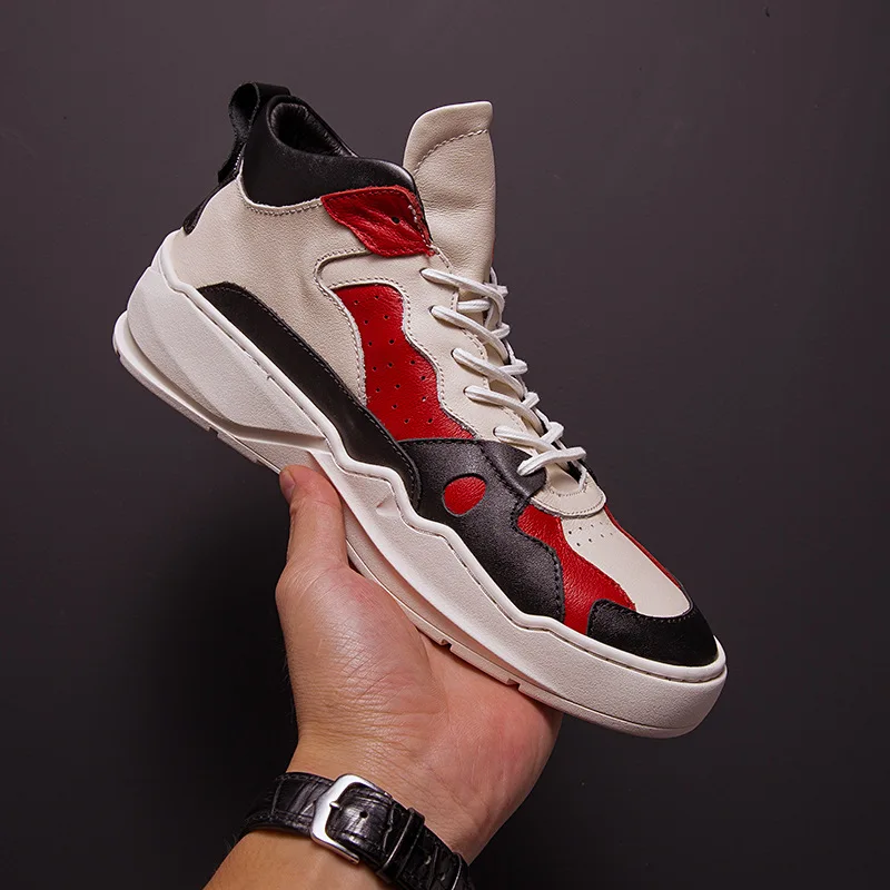 Inverno Do De Coreano Respirável Hip Branco Couro Botas Hop Top Os Nova Alta Dos Todos Sapatos Homens Outono Tênis Jogo Genuíno wqw8aIg