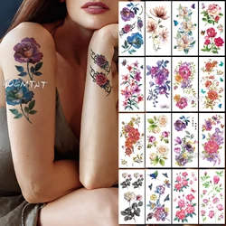 Azul Púrpura acuarela Rosa tatuajes temporales para las mujeres del tatuaje etiqueta engomada del tatuaje 3D joyas estilo cuerpo pecho cuello arte impermeable falso tatuaje Azul Púrpura acuarela Rosa tatuajes temporales para las mujeres del tatuaje etiqueta engomada del tatuaje 3D joyas estilo cuerpo pecho cuello arte impermeable falso tatuaje