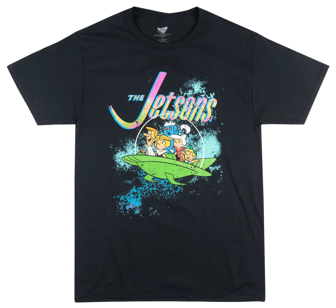Футболка с персонажем JETSONS черная Винтажная футболка героями мультфильмов