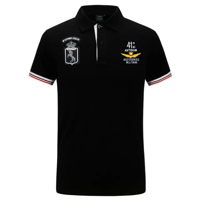 100% Cotton 2019 Polo Shirt Men Embroidered MA1 Pilot Air Force Casual ...