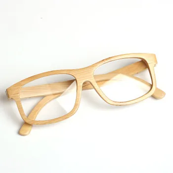 

2019 New environmentally bamboo women and men glasses frame Square flat mirror Myopia frame Bamboo full frame