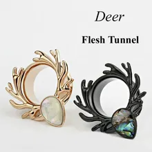 8 сезонов Хрустальный олень телесный тоннель для пирсинга ушей расширитель штекер и Калибр Ушные Шпильки унисекс для рождественской вечеринки(Размер: 6 мм-16 мм), 1 шт