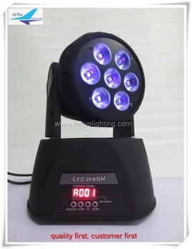 

6pieces 7pcs rgbwa uv led mini moving head wash led mini movin head 18w