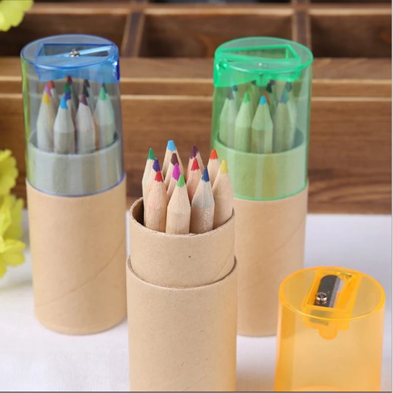 

12Colos/Box Color Pencil Set Wooden Painting Colorful Pencils with Sharpener for student artist drawing Graffiti Sketch supply