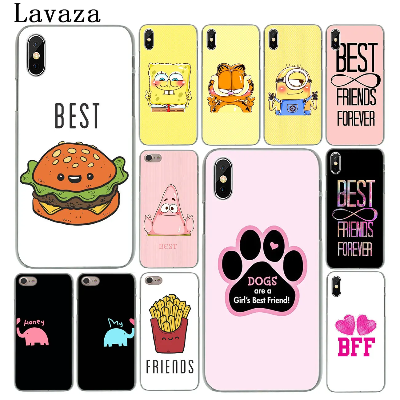 

Lavaza Best Friends Girl Hard Phone Cover Case for Apple iPhone XS Max X XR 6 6S 7 8 Plus 5 5S SE 5C 4S 10 Cases