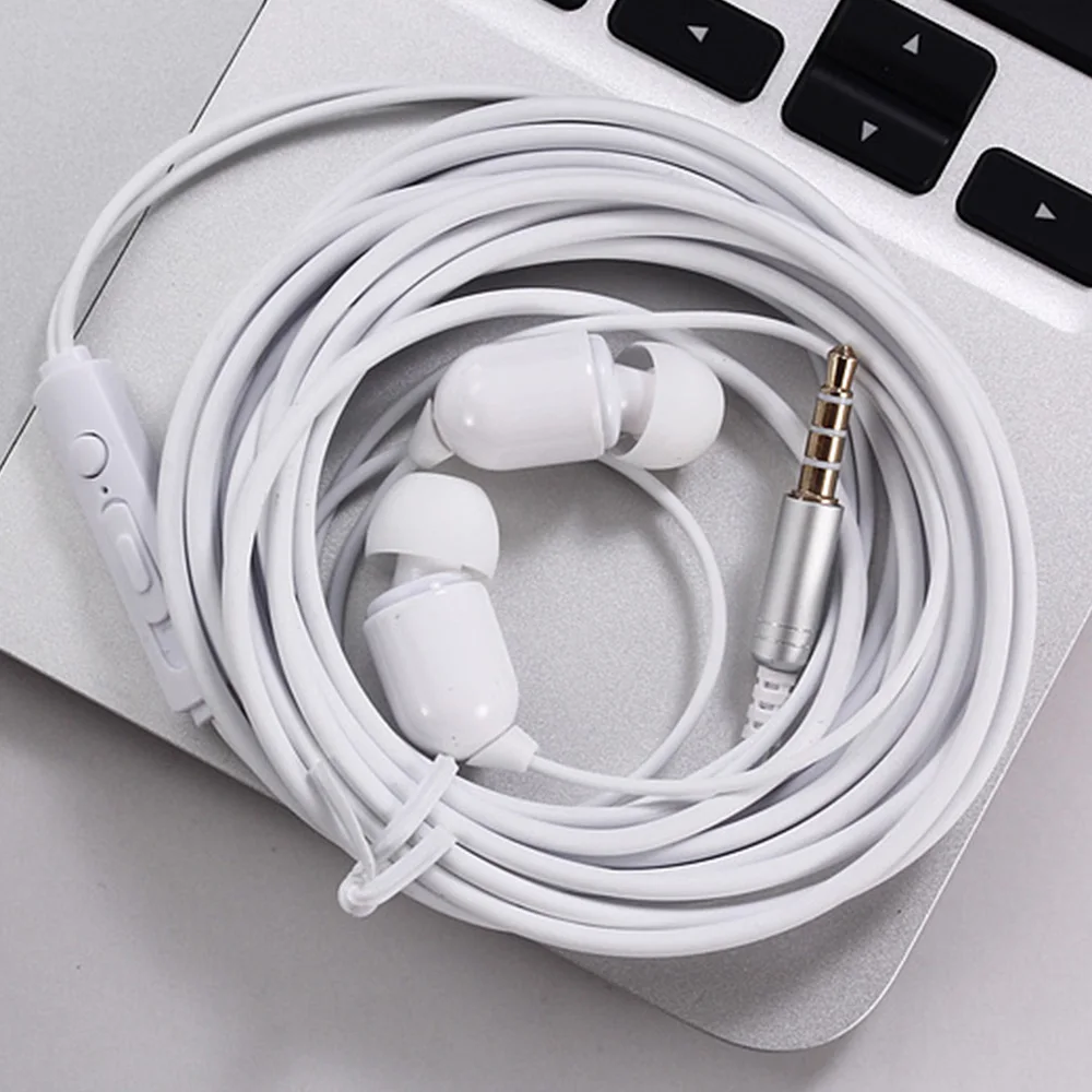 5 Pcs 3.5mm Jack In ear Earphone 3 meters long line in ear Anchor