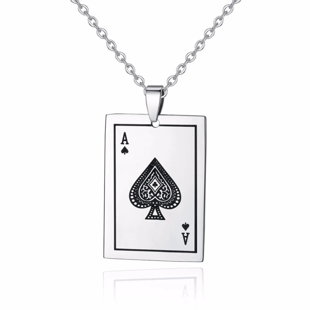 Buy 1pc Fashion Chain Playing Cards Spades A Pendant