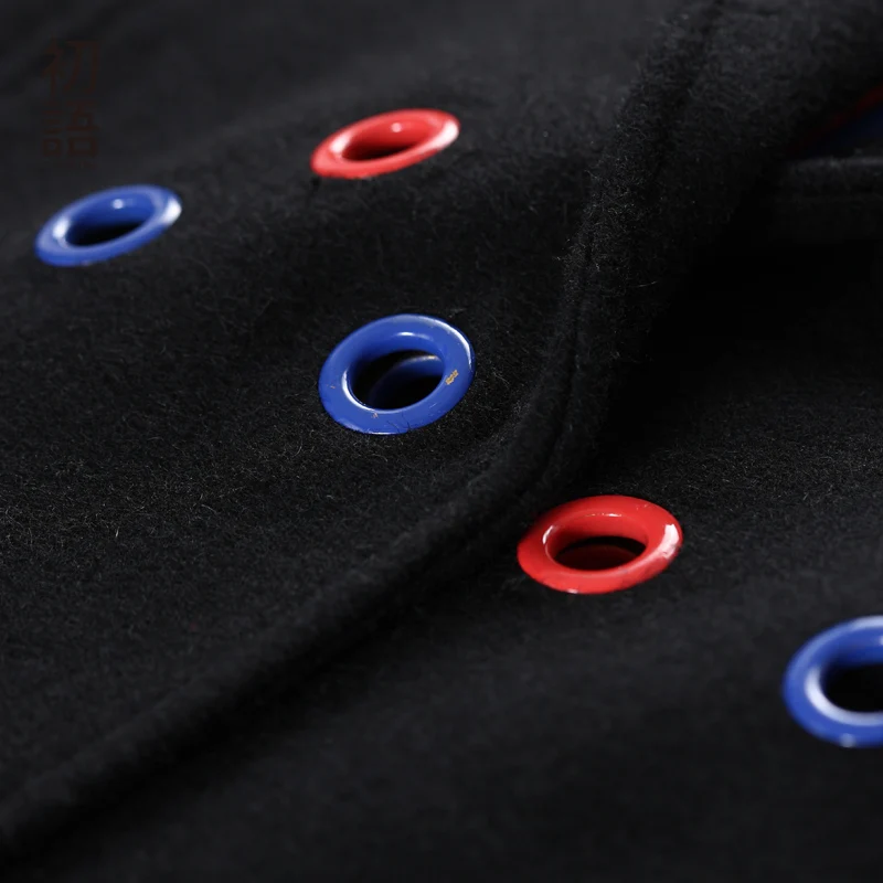 Goedkoop Toyouth 2019 Herfst Winter Nieuwe Blends Vrouwen Turn Down Kraag Medium Lange Kleur Contrast Fashion Wol Outwears