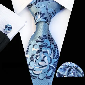 

Fashion New Plaid Paisley Tie Set 100% Silk Jacquard Mens Necktie Gravata Hanky Cufflinks Set Mens Tie For Wedding Party