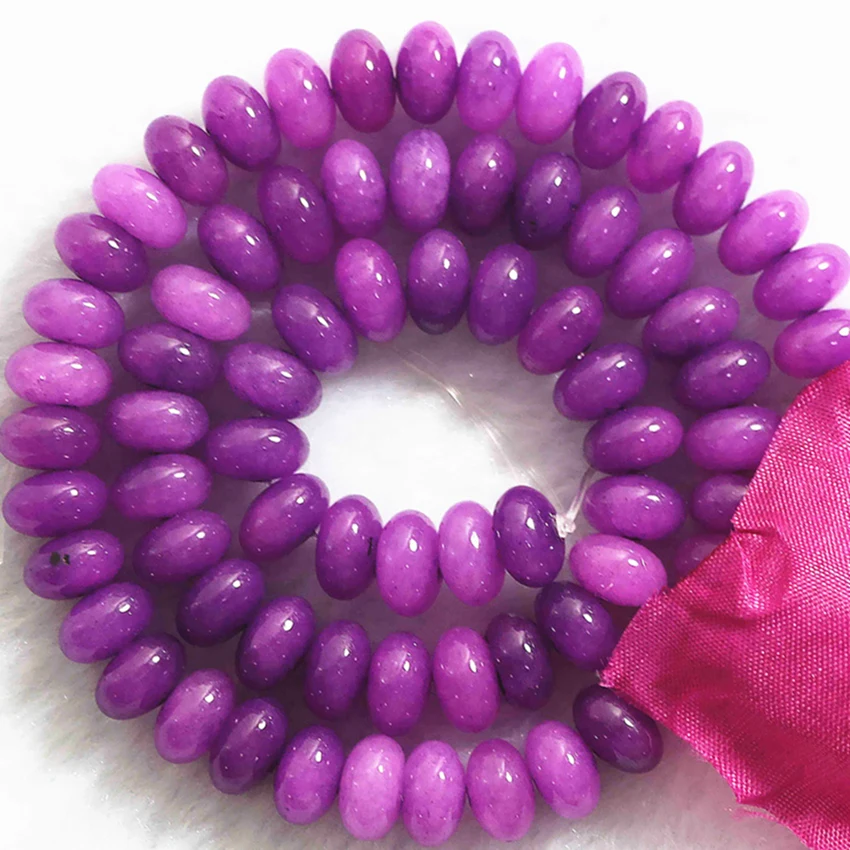 

Charms Purple jades natural stone chalcedony 2X4mm 4X6mm 5X8mm stone abacus loose beads diy lovely jewelry B173