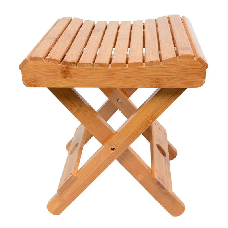 Бамбуковое складное уличное кресло 12 "Дом стулья натуральная Складная бамбуковая скамейка для ванной переносные шезлонги маленький