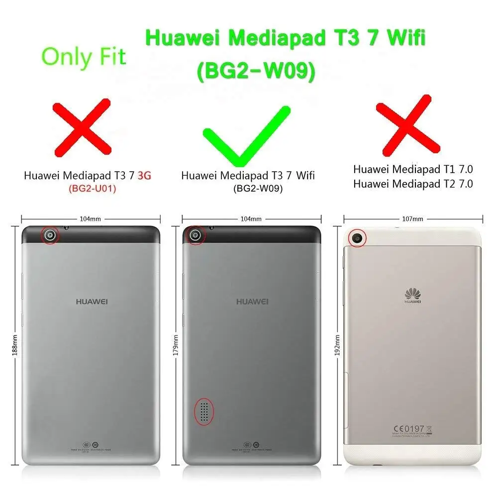 Чехол для Huawei MediaPad T3 7 0 BG2 W09 чехол планшета 360 Full Protecive мягкий прозрачный wifi Vision