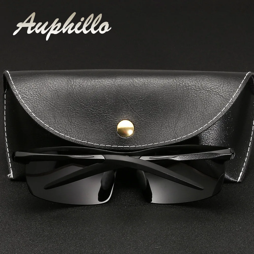 AUPHILLO Photochromic Sunglasses Men Aluminum Magnesium Semi-Rimless Sunglasses Men Polarized Driver's Driving Glasses UV400 AUPHILLO Photochromic Sunglasses Men Aluminum Magnesium Semi-Rimless Sunglasses Men Polarized Driver's Driving Glasses UV400