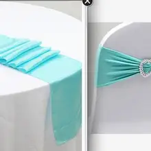 100 шт Тиффани синий стул створки+ 10 шт Тиффани синий настольный бегун для свадебной вечеринки DHL