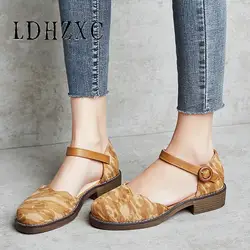 LDHZXC/Женская обувь на платформе, женские туфли-лодочки на шнуровке, круглый носок, низкий каблук, квадратный каблук, туфли-лодочки