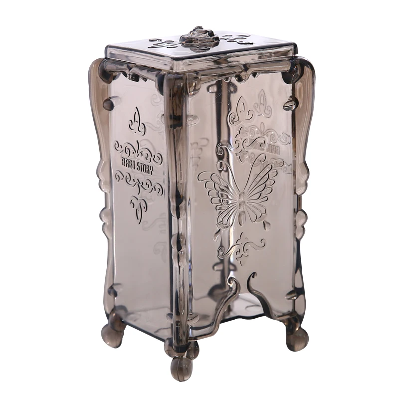 

European Butterfly Cosmetic Storage Box Transparent Desktop Makeup Cotton Pad Manicure Beauty Salon Supplies Sundries Organizer