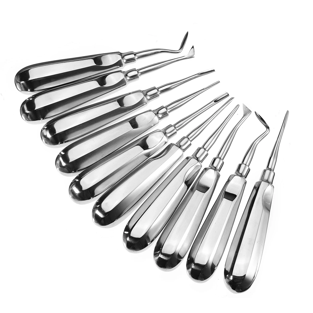 

1 Set Stainless Steel Dental Luxating Lift Elevator Teeth Clareador Curved Root Hexagon Handle Dentist Surgical Instrument Tool