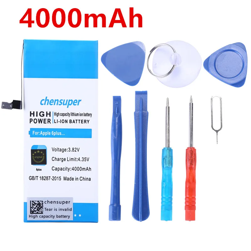 

new Real Capacity 4000mAh Phone Battery for Apple iphone 6 plus iphone6 plus iphone 6plus With Machine Tools Kit