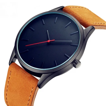 

4.5 Big Men's Watch Luxury Brand Men Watches NO LOGO Brand Leather Watchband Man Quartz Clock Military Sports Hour Business 2019