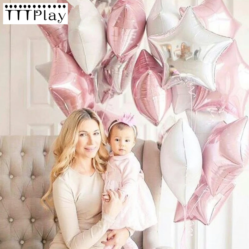 10 шт. детский праздник 18 дюймов розовый белый серебристый цвет|globos colores|globos partyglobos