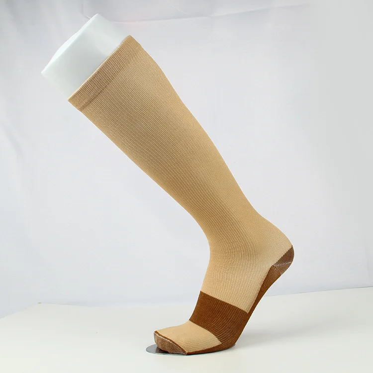 Brothock медные волокна длинные трубки Компрессионные гольфы носки нейлона давления носки для спорта на открытом воздухе медицинские обтягивающие чулки - Цвет: Skin