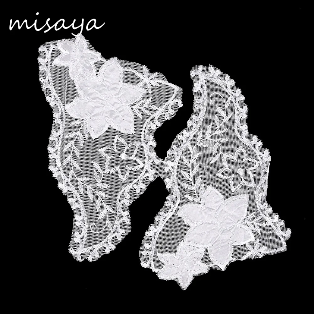 Misaya вышивка цветок кружева патч полиэстер ткань аппликации одежда для DIY Декор