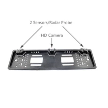 Free shipping PZ600-L European License Plate Parking Sensor with HD Rear View Camera 2 Radar + backup camera 19mm from factory