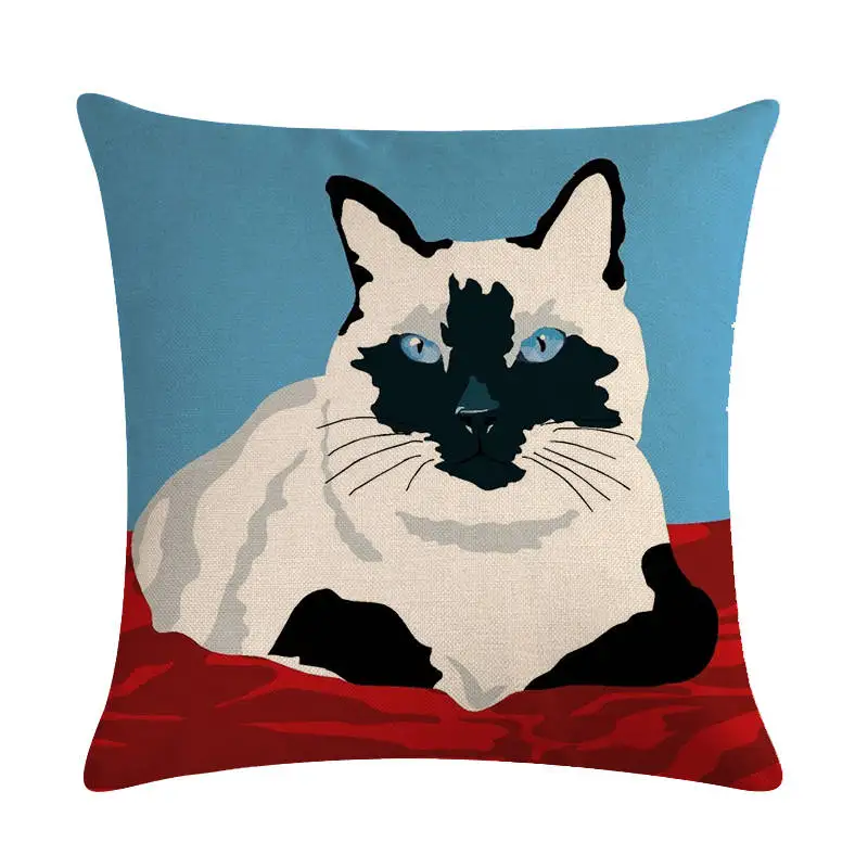 45 см* 45 см животный дизайн кошки лен/хлопковая подушка для дивана Чехлы диванная подушка крышка Домашняя Декоративная Подушка Чехлы - Цвет: 5