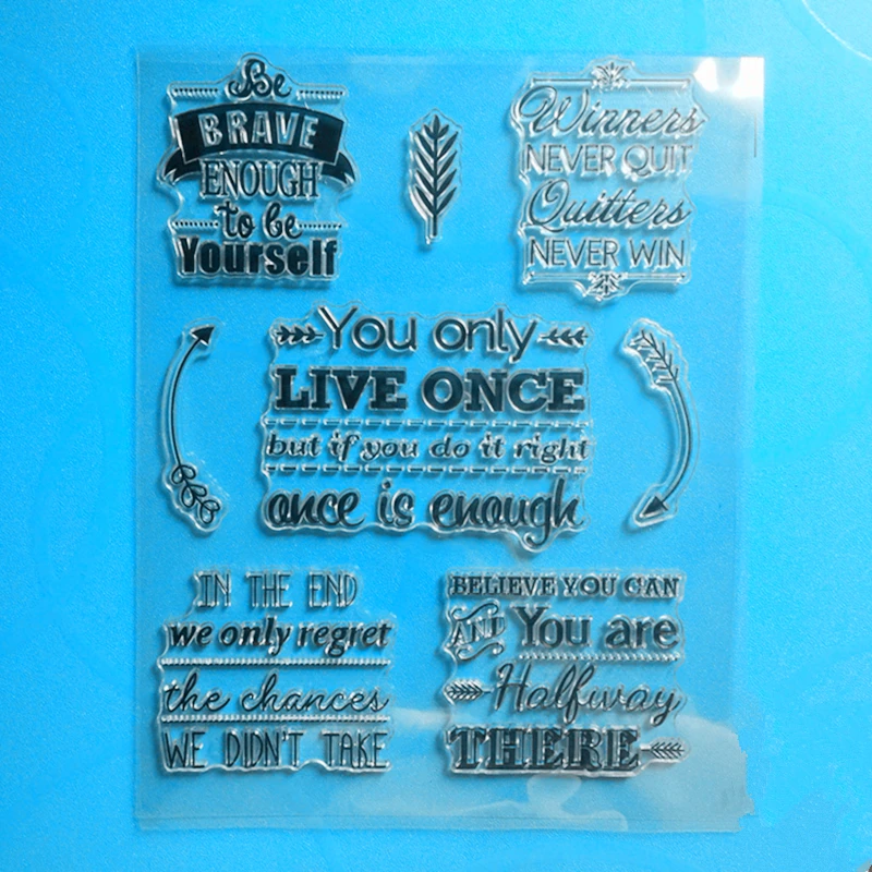 

YLCS185 Life Words Silicone Clear Stamps For Scrapbook DIY Album Paper Cards Decoration Embossing Folder Rubber Stamp 15*18cm