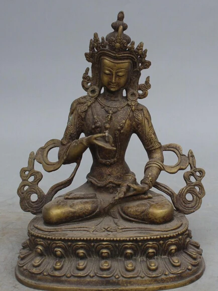 

shitou 003272 10" Chinese Tibet Tibetan Bronze Vajradhara Vajrabhairava Goddess Buddha Statue