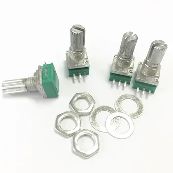 

50PCS/Pack switch audio amplifier sealed potentiometer B50K 15MM 3Pin with nuts 50K potentiometer linear