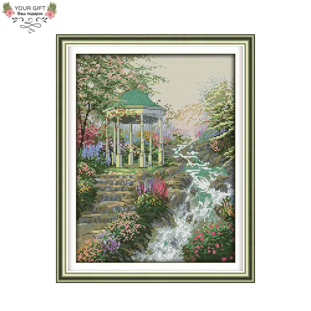 

Joy Sunday F872 Free Shipping Counted and Stamped Home Decor The Stream Gurgling Needlepoint Embroidery Cross Stitch Kits