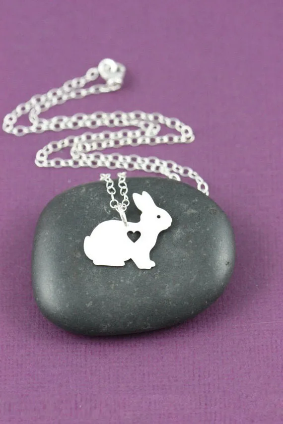 SALE 1pcs Easter Gift Easter Necklace Easter Basket Gift &Personalized Pet Bunny Necklace Bunny Jewelry Bunny Rabbit 2