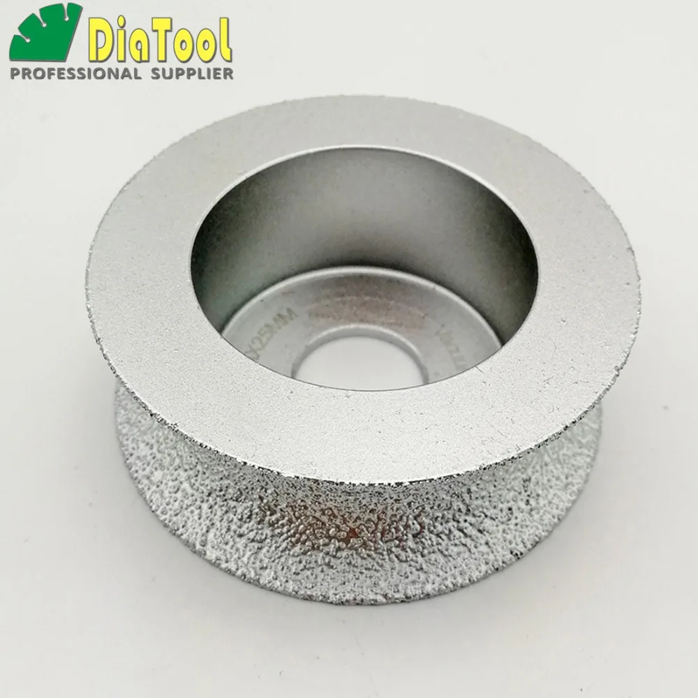Dia75mmX25mm Half-round Vacuum Brazed Diamond HAND-HELD Profile wheel For Stone, Artificial Stone, Ceremics, Glass, Concrete.