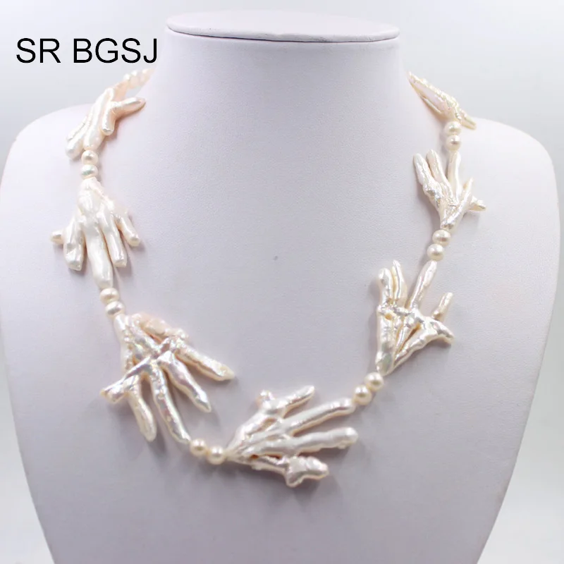 Free Shipping 50% OFF White Pearl Necklace Hand Shape Cultured Knot Silver 925 Clasp Jewelry 19&quot | Украшения и аксессуары