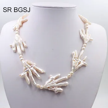 

Free Shipping 50% OFF White Pearl Necklace Hand Shape Cultured Pearl Knot Silver 925 Clasp Jewelry Necklace 19"