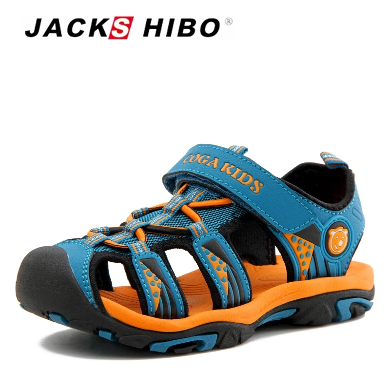

JACKSHIBO Kid Sandals Summer Beach Boy Sandals for Children Sandals Close Toe Anti-skid Cut-outs Outdoor Water Boys Shoes