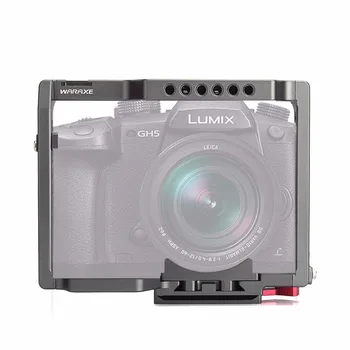 

WARAXE GH5 Camera Cage Built-in Quick Release Fits Arca Swiss for Panasonic GH5 GH4 with 1/4" and 3/8" Threaded Holes Cold Shoe