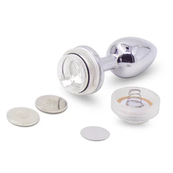 LED Colorful Light Metal Anal Plug NO Vibrator Masturbator For  Adult Game Anal Dildo Erotic Toys Intimate Goods Vagina Massager 5