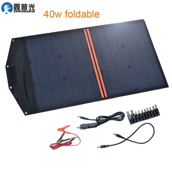 Xinpuguang Solar Panel Cell Charger 40W 18V 20W*2 Foldable Portable Charger 5V USB Output for Smartphone Pad Tablets Waterproof ggx energy waterproof 8w 5v portable folding mono solar panel charger usb output controller pack for phones iphone psp mp4