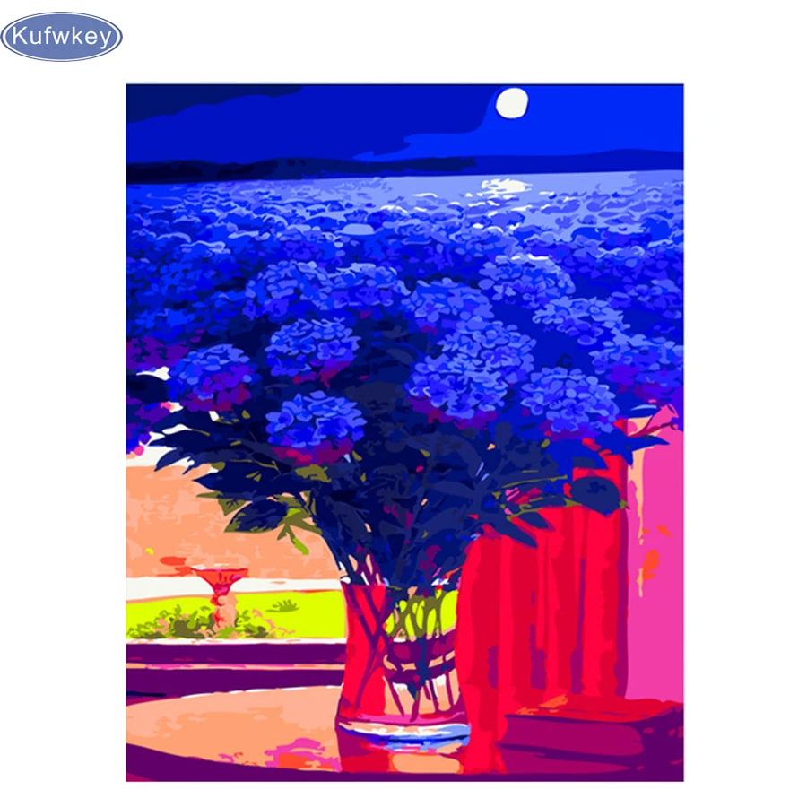 

Blue Flower Sea Abstract Diy Painting,Full Square Embroidery Diamond mosaic Cross Stitch Rhinestone Mosaic puzzle wall stickers