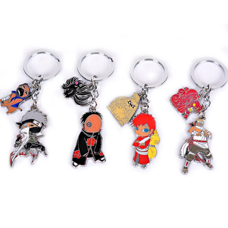 Metal Naruto figures keychain toys 2016 New Anime Naruto Kakashi Itachi